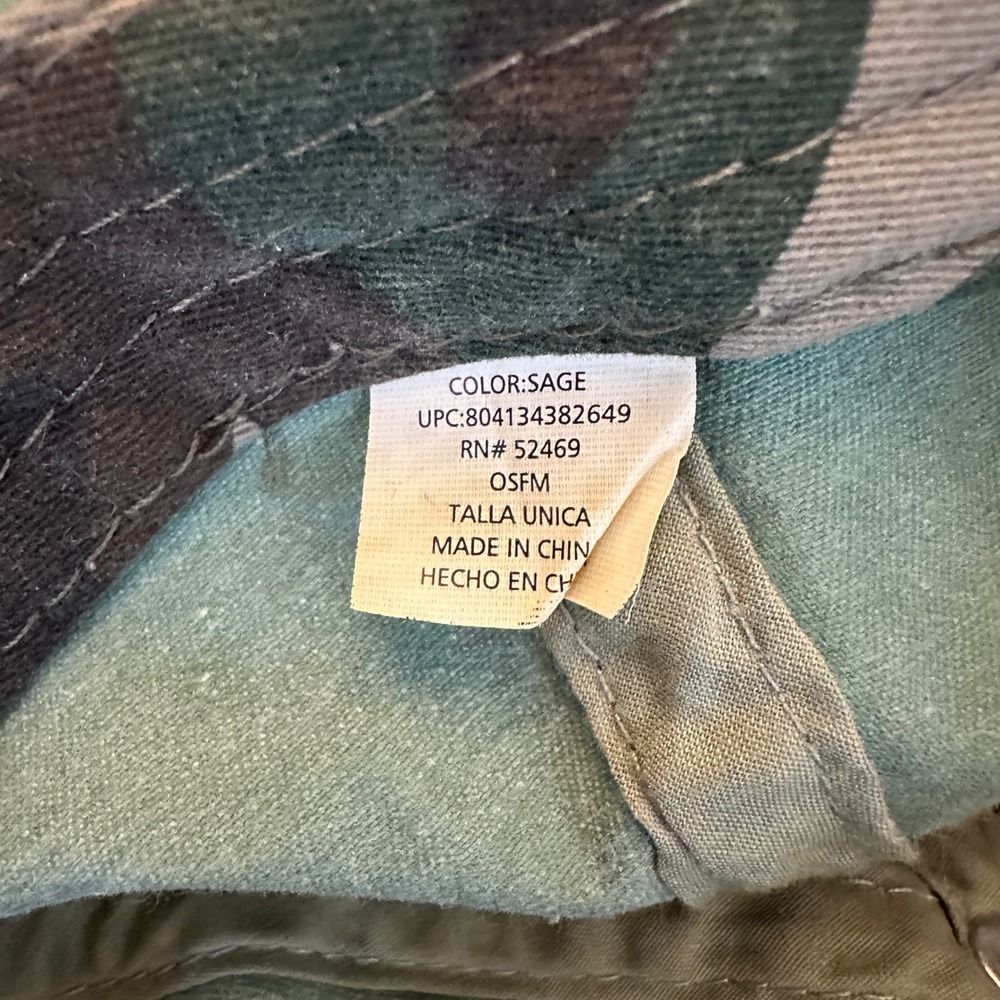 Unbranded Day Off Baseball Cap Sage Green Washed Cotton Camo Underbrim OSFM - Picture 4 of 5